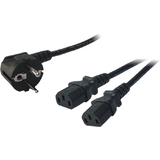 LogiLink Cble d'alimentation Y, 1 guide contact - 2 fiches