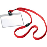 DURABLE Badge, avec lacet textile, 90 x 60 mm, rouge