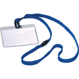 DURABLE Badge, avec lacet textile, 90 x 60 mm, bleu fonc