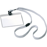 DURABLE Badge, avec lacet textile, 90 x 60 mm, gris