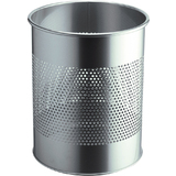 DURABLE corbeille METAL, ronde, 15 litres, argent mtallis