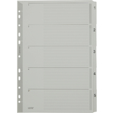 LEITZ intercalaires en carton mylar, chiffres, A4, 1-5, gris