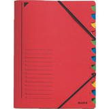 LEITZ chemise trieur, A4, carton, 12 compartiments, rouge