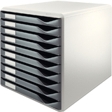 LEITZ module de classement, 10 tiroirs, gris clair/gris