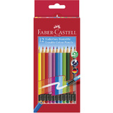 FABER-CASTELL crayon de couleur gommable, tui carton de 12