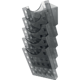 helit porte-brochures mural "the grid wall" gris transparent