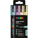 POSCA marqueur  pigment PC5M, tui de 4, couleurs douces
