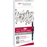 TOMBOW feutre double pointe ABT dual BRUSH PEN, tons gris