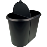 helit corbeille  papier "the double", oval, PE, noir
