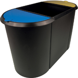 helit corbeille  papier "the triple", oval, PE, noir/jaune/