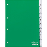 DURABLE intercalaires en plastique, PP, 12 touches