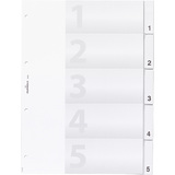 DURABLE intercalaires en plastique, A4, 5 touches, transp.