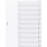DURABLE intercalaires en plastique, A4, 10 touches, transp.
