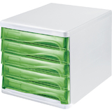 helit module de classement "the wave", 5 tiroirs, blanc/vert