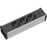 BACHMANN bloc multiprise Coni, 3 prises, profil aluminium