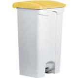 helit poubelle  pdale "the step", 90 litres, blanc/jaune
