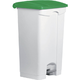 helit poubelle  pdale "the step", 90 litres, blanc/vert