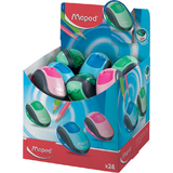 Maped double taille-crayon Clean, assorti, prsentoir de 24