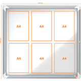 nobo vitrine d'affichage premium Plus, fond en métal, 6x A4