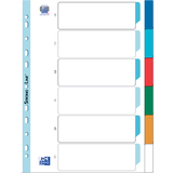 Oxford intercalaires en plastique, uni, A4, 6 touches