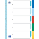 Oxford intercalaire en plastique, A4, color, 5 pices