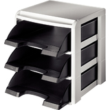 LEITZ set corbeilles  courrier, A4, corbeilles noire