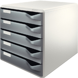 LEITZ module de classement, 5 tiroirs, gris-clair/gris-fonc