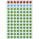 HERMA stickers chiffres 1-160, diamtre: 8 mm, color