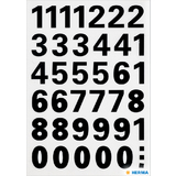 HERMA stickers chiffres 0-9, film noir, hauteur: 15 mm