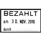 trodat datumstempel 2910 c11 "BEZAHLT", mit Textplatte