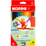 Kores crayon de couleur "Kolores JUMBO", tui carton de 12