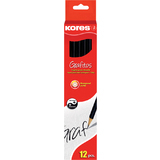 Kores crayons Grafitos, degr de duret : HB, hexagonal