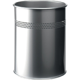 DURABLE corbeille  papier METALLique, rond, 15 litres