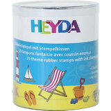 HEYDA kit de tampons  motif "vacances", en bote ronde