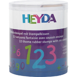 HEYDA kit de tammpons  motifs "chiffres",boite transparente