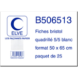 ELVE fiches bristol quadrilles 5/5, 500 x 650 mm, 25 fiches