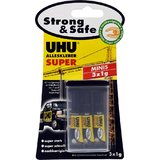 UHU colle instantane super Strong & safe MINIS, 3 tubes de