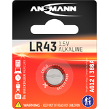 ANSMANN pile bouton alcaline LR43/LR1142/AG12, 1,5 Volt