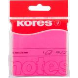 Kores note adhsive NEON, 75 x 75 mm, uni, rose fluo