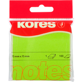 Kores note adhsive "NEON", 75 x 75 mm, uni, vert fluo