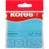 Kores note adhsive "NEON", 75 x 75mm, uni, bleu fluo