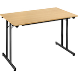 SODEMATUB table pliante TPMU126HN, 1.200 x 600 mm,htre/noir