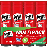 Pritt Bton de colle 4 x 43 g, pack conomique, sans solvant