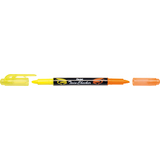 Pentel surligneur "TWIN CHECKER", 2 pointes, jaune / orange