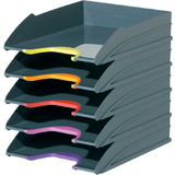 DURABLE set corbeille  courrier VARICOLOR, gris / couleurs