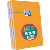 Oxford Bloc-notes, A5, quadrill, 80 feuilles, lot de 3