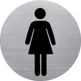 helit pictogramme "the badge" WC-Femmes, rond, argent