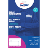 AVERY badges autocollants, 80 x 50 mm, blanc