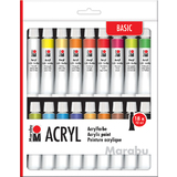 Marabu kit de peinture acrylique, 18 x 12 ml, assorti