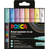 POSCA marqueur  pigment PC1MC, tui de 8, couleurs douces